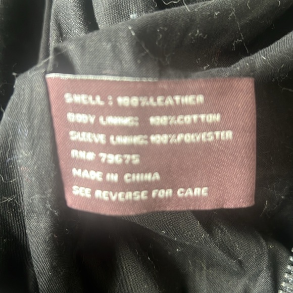 Anne Klein NWT black leather motto jacket size Medium - Picture 13 of 14